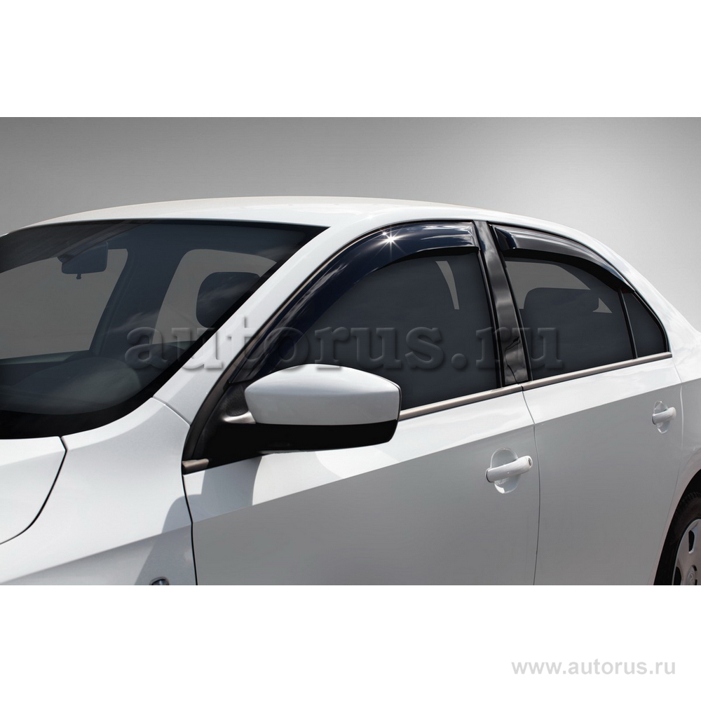 Дефлекторы окон передние и задние боковые окна Skoda Rapid 4 шт. черный листовой ПММА Rival 35102001