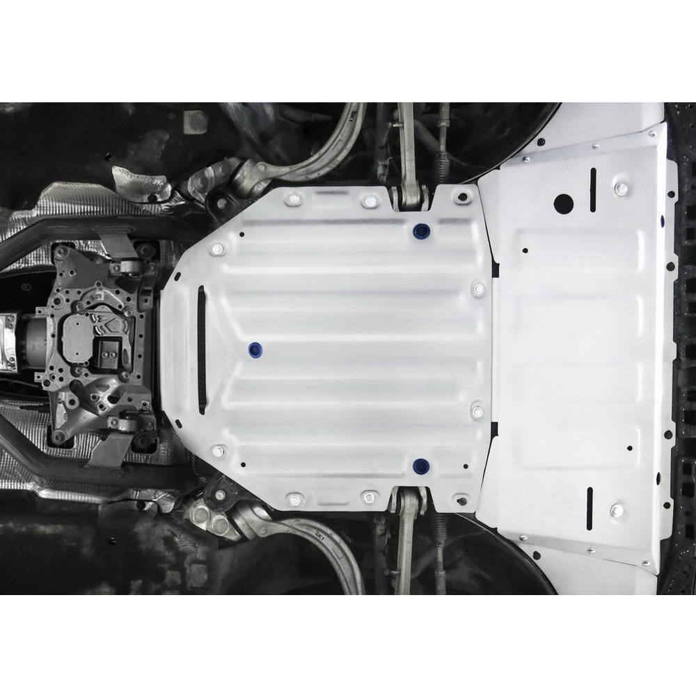 Комплект защит картер + КПП Алюминий Audi Q8 2019-, V - 3.0 (340 л.с.); 2 части RIVAL K333.0330.1