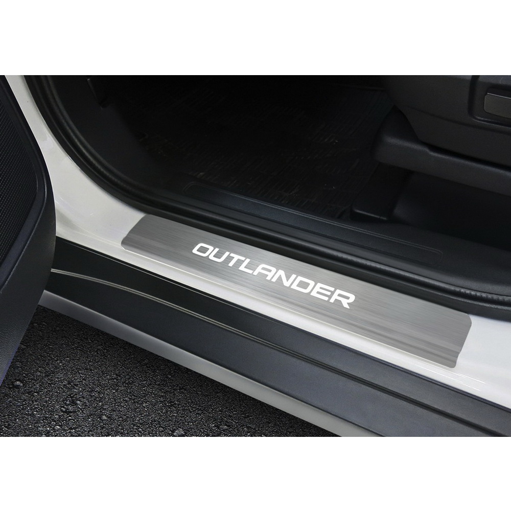 Накладки порогов Mitsubishi Outlander нержавеющая сталь серебристый 4 шт. Rival NP.4006.3