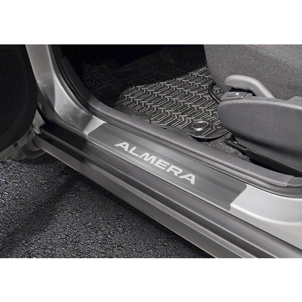 Накладки порогов Nissan Almera нержавеющая сталь серебристый 4 шт. Rival NP.4104.3