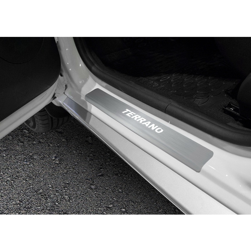 Накладки порогов Nissan Terrano нержавеющая сталь серебристый 4 шт. Rival NP.4115.3