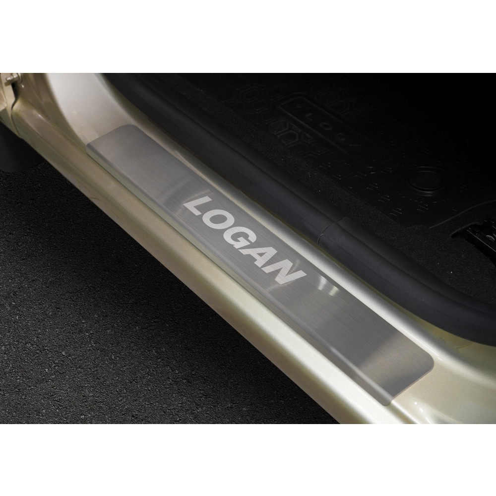 Накладки порогов Renault Logan, Logan Stepway нержавеющая сталь серебристый 4 шт. Rival NP.4701.3