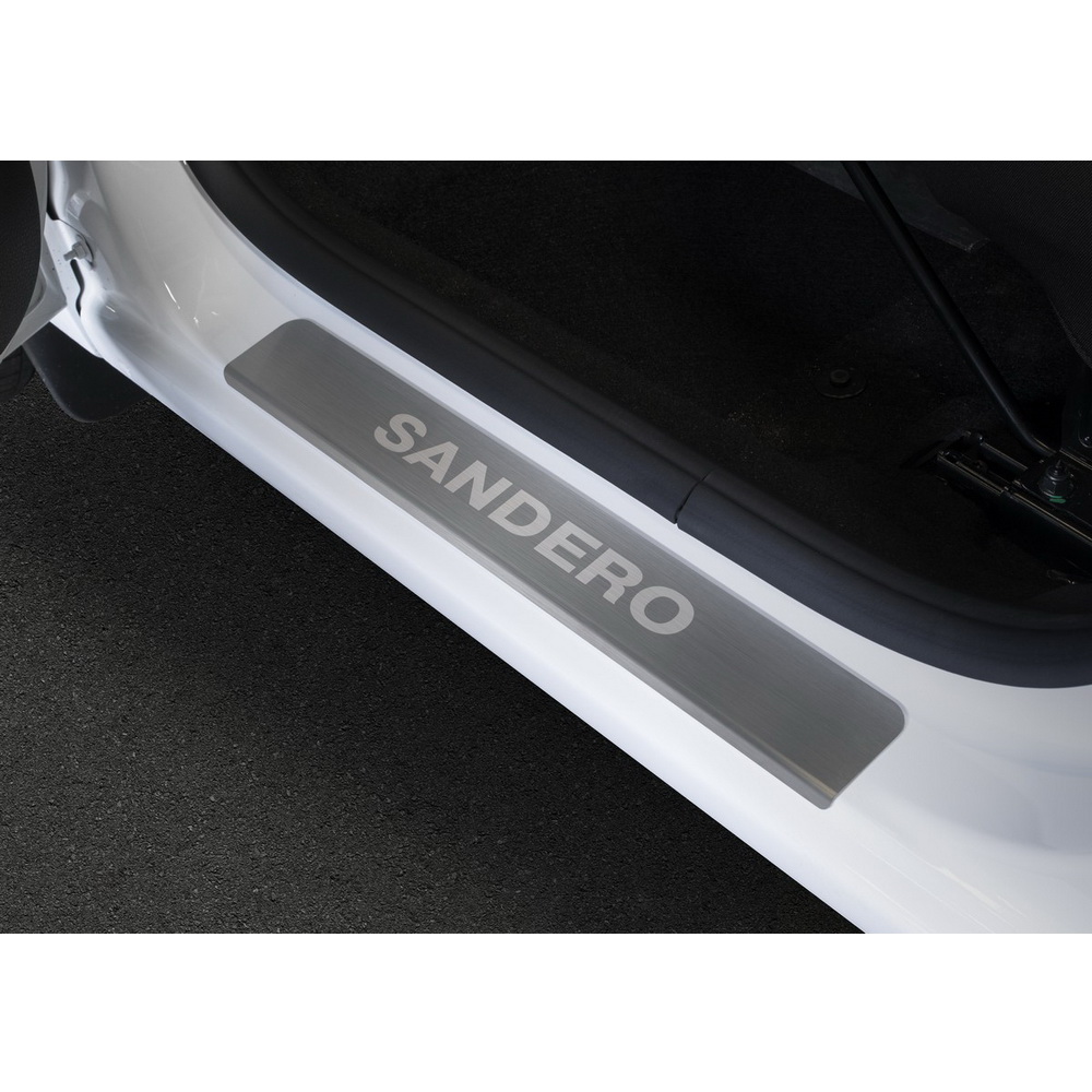 Накладки порогов Renault Sandero, Sandero Stepway нержавеющая сталь серебристый 4 шт. Rival NP.4702.3