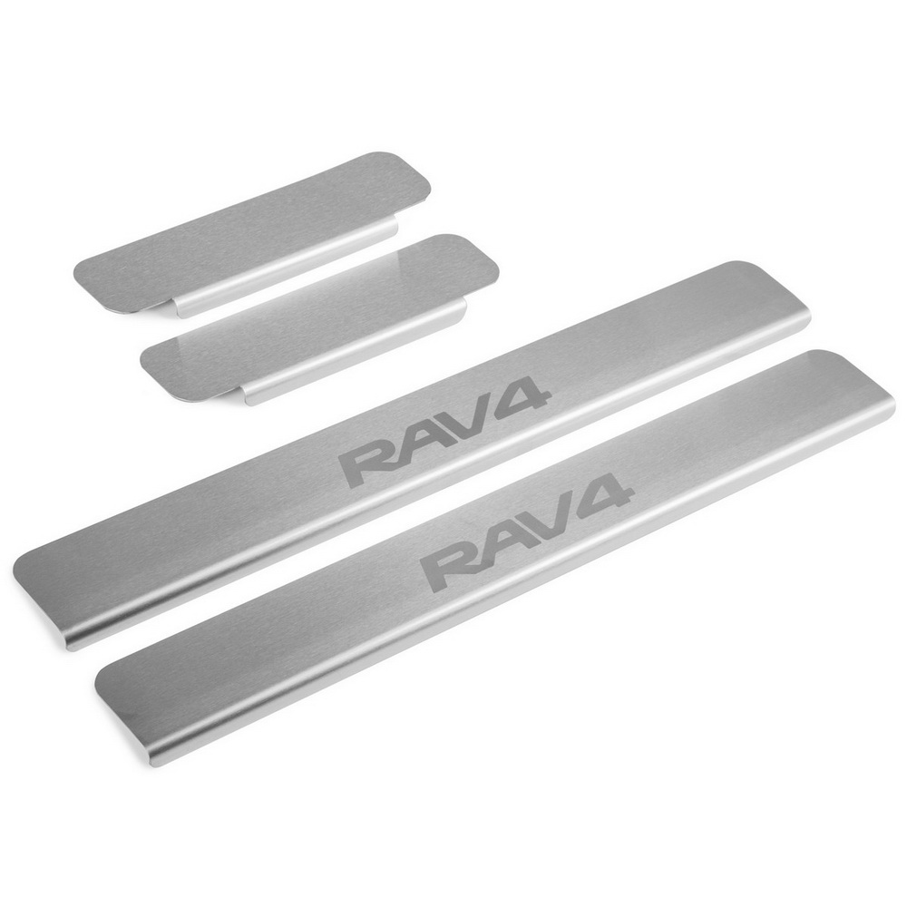 Накладки порогов Toyota RAV 4 нержавеющая сталь серебристый 4 шт. Rival NP.5713.1