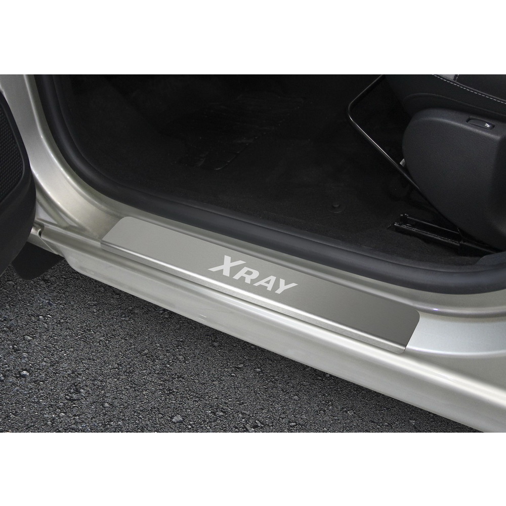 Накладки порогов Lada (ВАЗ) Xray, Xray Cross нержавеющая сталь серебристый 4 шт. Rival NP.6008.3