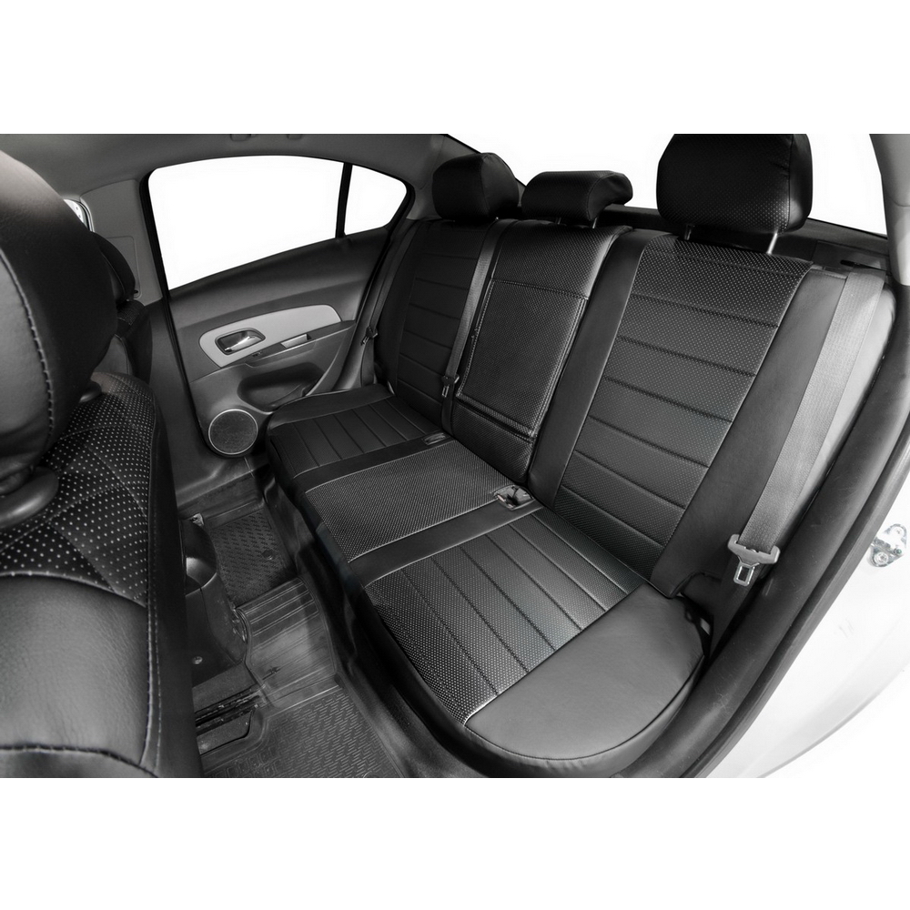 Авточехлы Строчка эко-кожа черный Chevrolet Cruze I седан, хэтчбек, универсал 2009-2015 Rival SC.1001.1