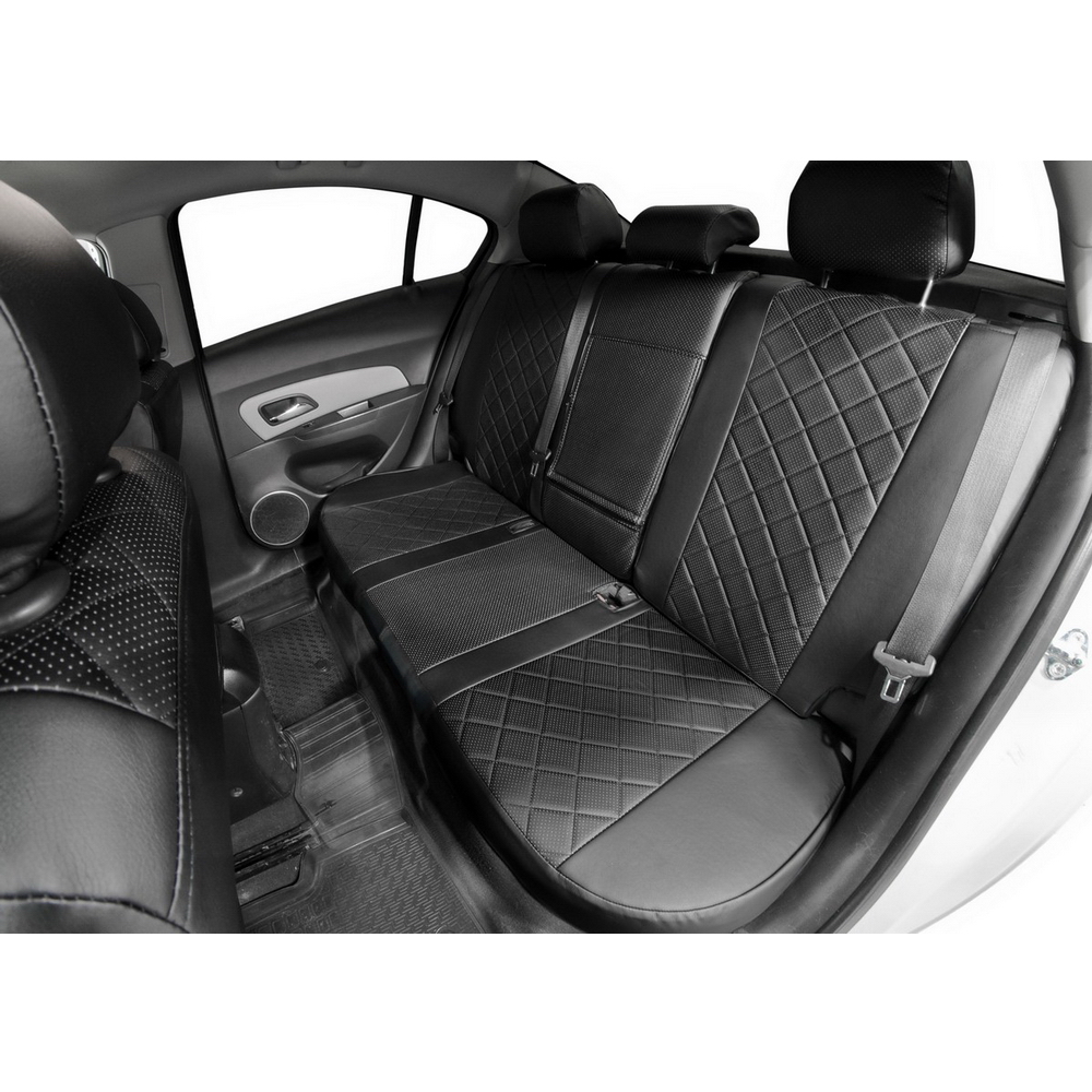 Авточехлы Ромб эко-кожа черный Chevrolet Cruze I седан, хэтчбек, универсал 2009-2015 Rival SC.1001.2