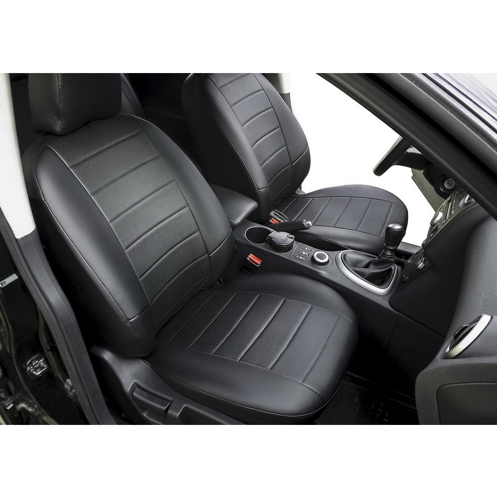 Авточехлы Строчка эко-кожа черный Ford Focus III седан, хэтчбек, универсал Ambiente и Trend 2011-2019 Rival SC.1801.1