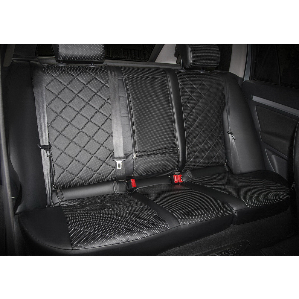 Авточехлы Ромб эко-кожа черный Toyota Camry XV50 седан 2011-2018 Rival SC.5706.2