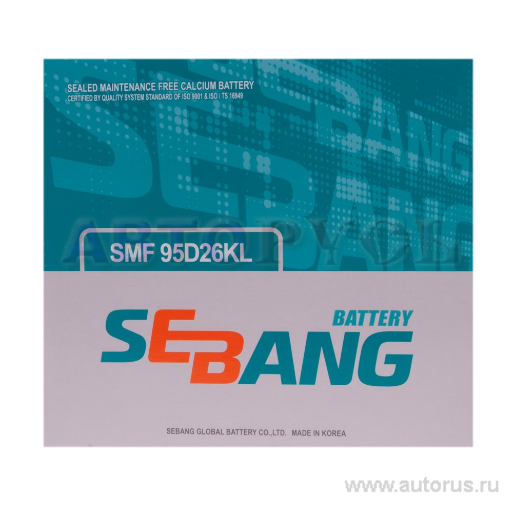 Аккумулятор SEBANG SMF 85 А/ч обратная R+ EN 700A 260x175x225 SMF 95D26KL SMF 95D26KL