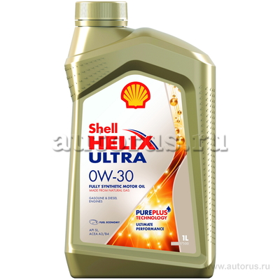 Масло моторное Shell Helix Ultra 0W30 синтетическое 1 л 550046354