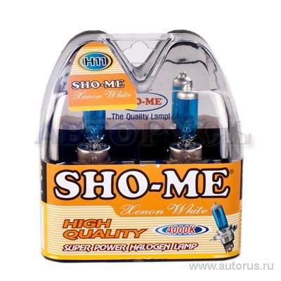 Лампа 12V H11 55W +80% SHO-ME HIGH QUALITY 2 шт. блистер SHO-ME H11