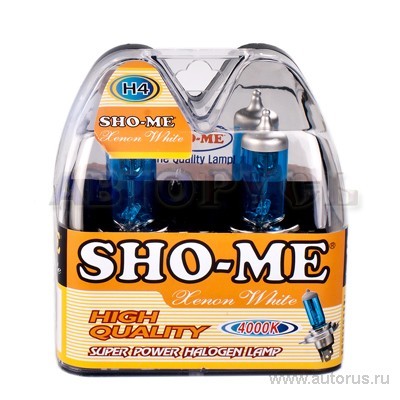 Лампа 12V H4 60/55W +80% SHO-ME HIGH QUALITY 2 шт. блистер SHO-ME H4