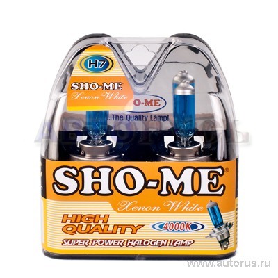 Лампа 12V H7 55W +80% SHO-ME HIGH QUALITY 2 шт. блистер SHO-ME H7