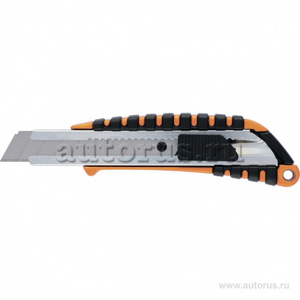 Нож, 18 мм, выдвижное лезвие, металлическая направляющая, металлический двухкомпонентный корпус Spar SPARTA 78982