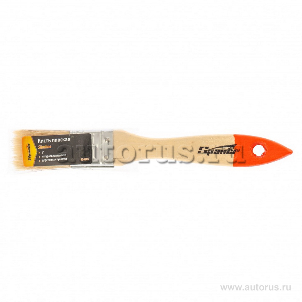 Кисть плоская Slimline 1, 25 мм, натуральная щетина,, деревянная ручка SPARTA 824205