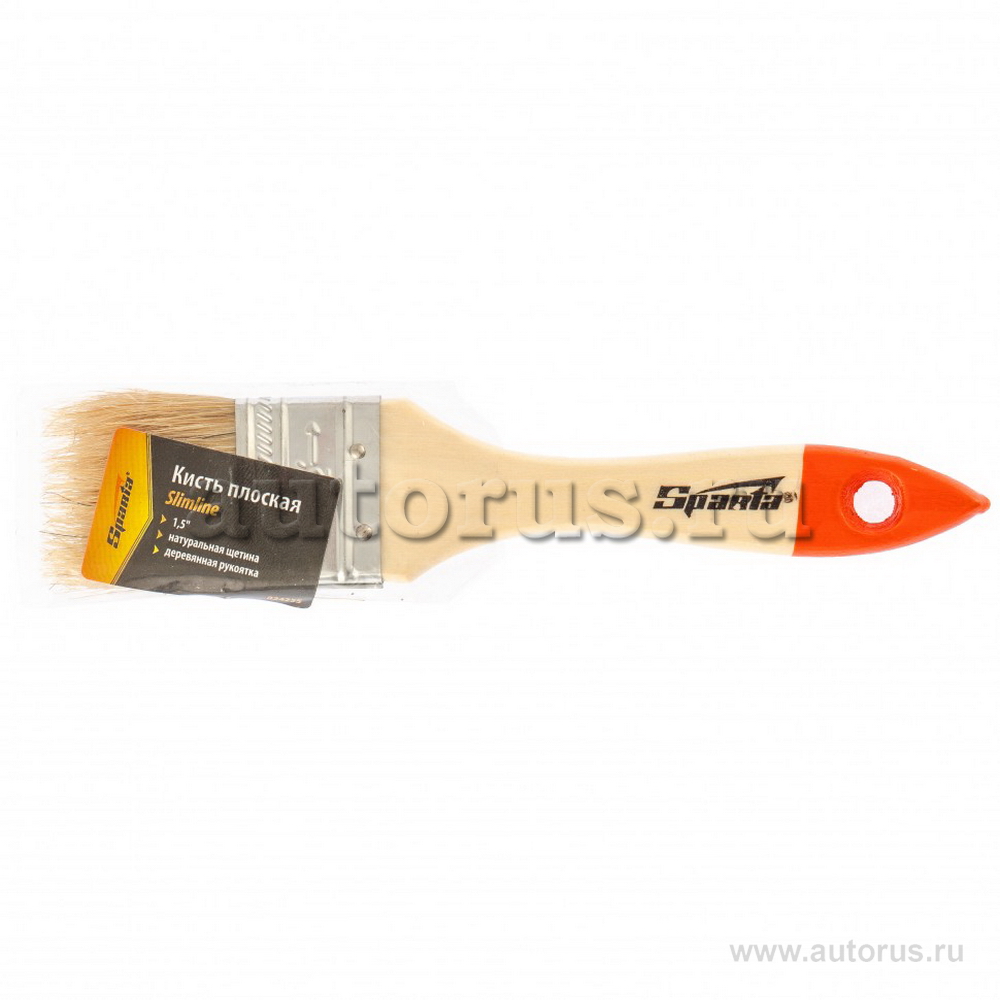 Кисть плоская Slimline 1, 5, 38 мм, натуральная щетина,, деревянная ручка SPARTA 824255