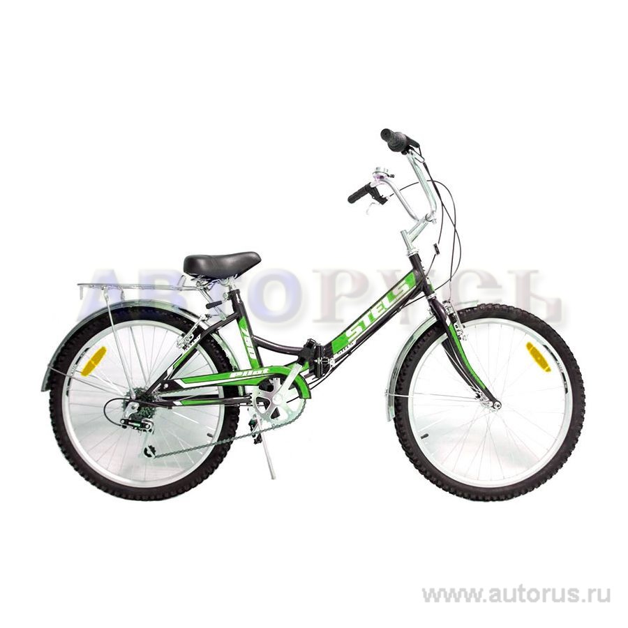 Велосипед 24 складной STELS Pilot 750 (2019) количество скоростей 6 рама сталь 16 черный/зеленый