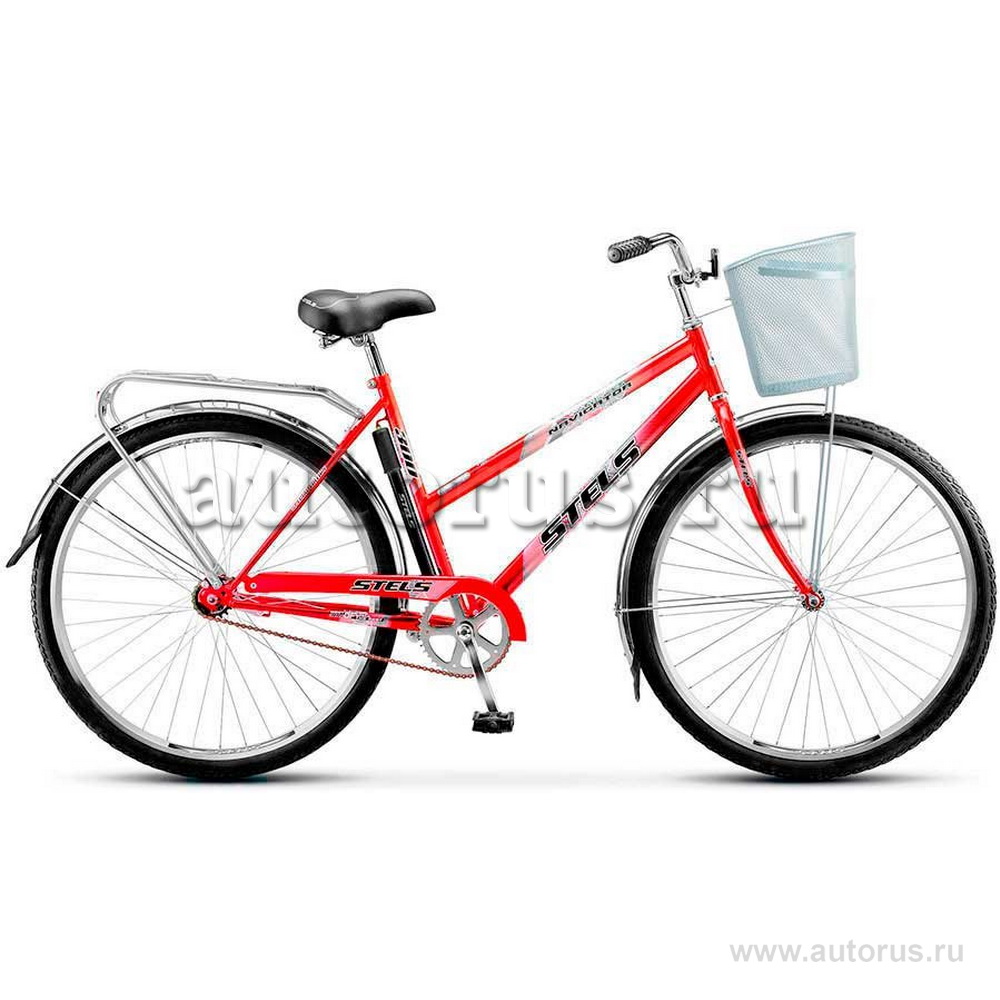 Велосипед 28 дорожный STELS Navigator 300 Lady (2018) количество скоростей 1 рама сталь 20 с корзиной красный