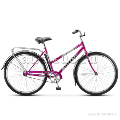 Велосипед 28 дорожный STELS Navigator 300 Lady (2018) количество скоростей 1 рама сталь 20 с корзиной фиолетовый