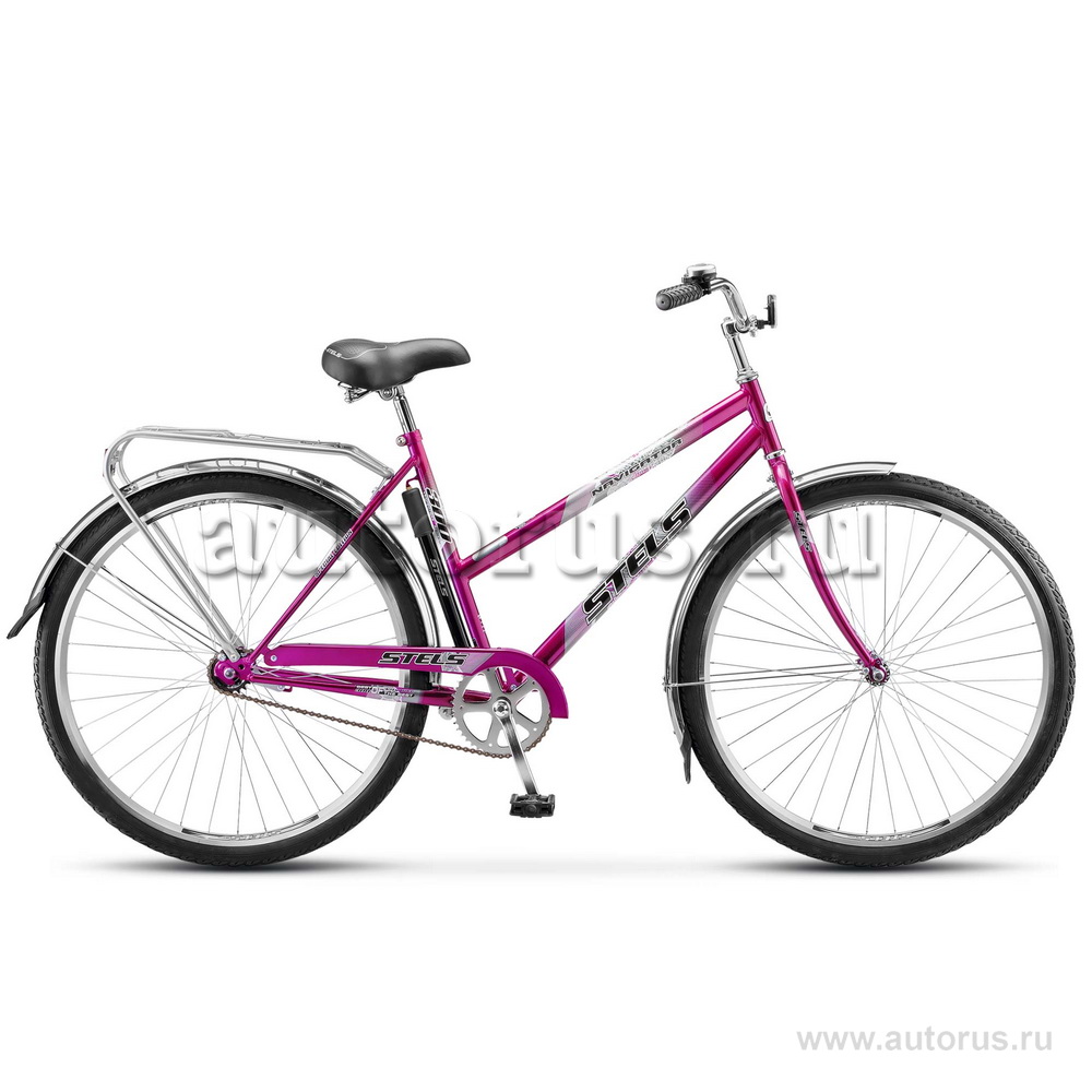 Велосипед 28 дорожный STELS Navigator 300 Lady (2018) количество скоростей 1 рама сталь 20 с корзиной фиолетовый