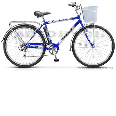 Велосипед 28 дорожный STELS Navigator 350 Gent, 2016 7 скоростей рама сталь 20 с корзиной синий