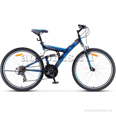 Велосипед 26 горный STELS Focus V (2018) количество скоростей 18 рама сталь 18 черный/синий