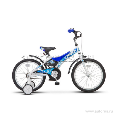 Велосипед 18 детский STELS Jet (2018) количество скоростей 1 рама сталь 10 белый/синий