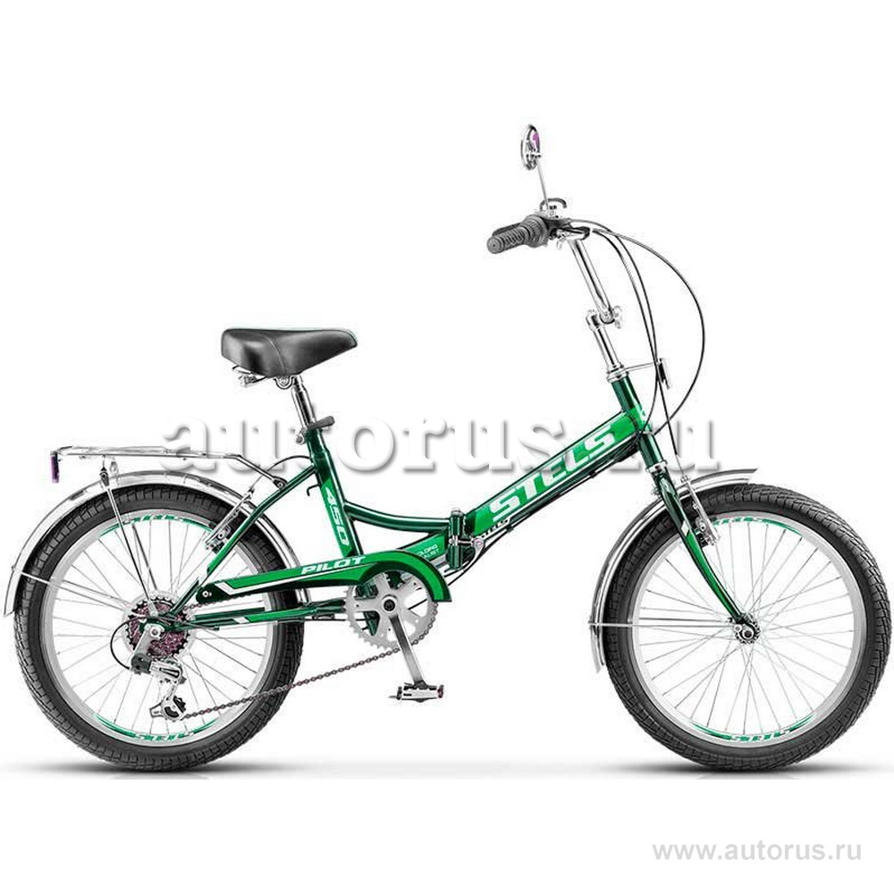 Велосипед 20 складной STELS Pilot 450 (2018) количество скоростей 6 рама сталь 13,5 зеленый