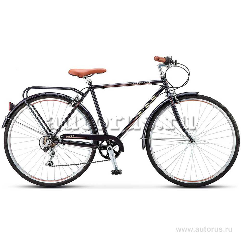 Велосипед 28 дорожный STELS Navigator 360 Gent (2019) количество скоростей 1 рама сталь 21,5 черный
