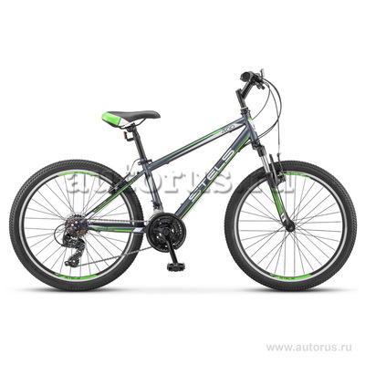 Велосипед 24 подростковый STELS Navigator 400 V (2018) количество скоростей 21 рама сталь 14 серый/зелёный/белый