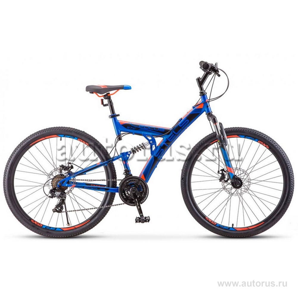 Велосипед 27,5 складной STELS Focus MD (2019) количество скоростей 21 рама сталь 19 синий