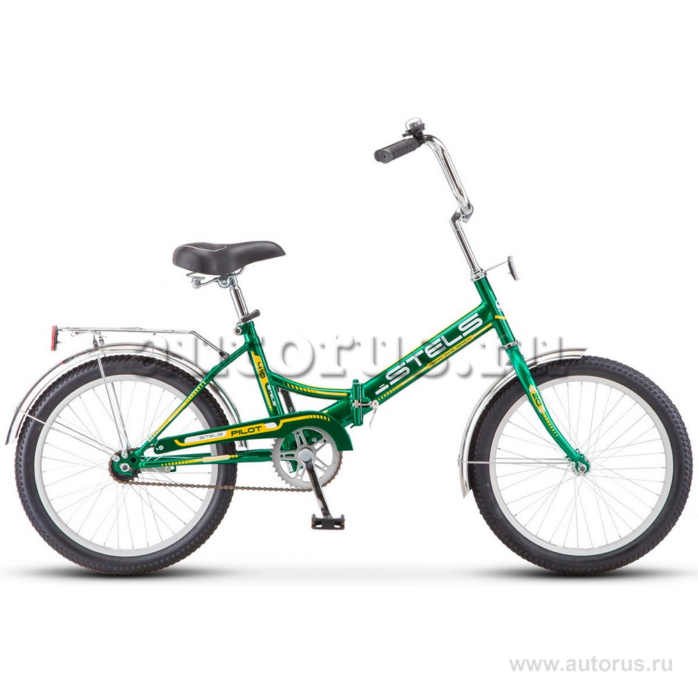 Велосипед 20 складной STELS Pilot 410 (2018) количество скоростей 1 рама сталь 13,5 Зеленый/желтый