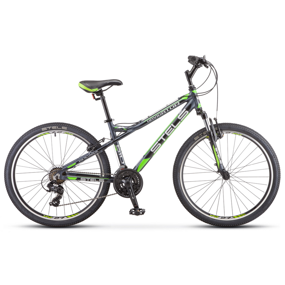 Велосипед 26 горный STELS Navigator 610 V (2019) количество скоростей 21 рама сталь 16 серый/зелёный