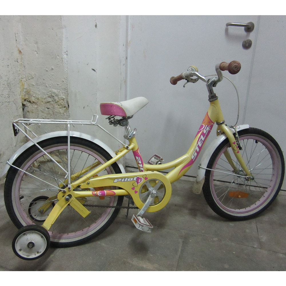 Велосипед 20 подростковый STELS Pilot 210 Lady (2016) количество скоростей 1 рама алюминий 11 желтый/розовый/белый Ограниченно годен