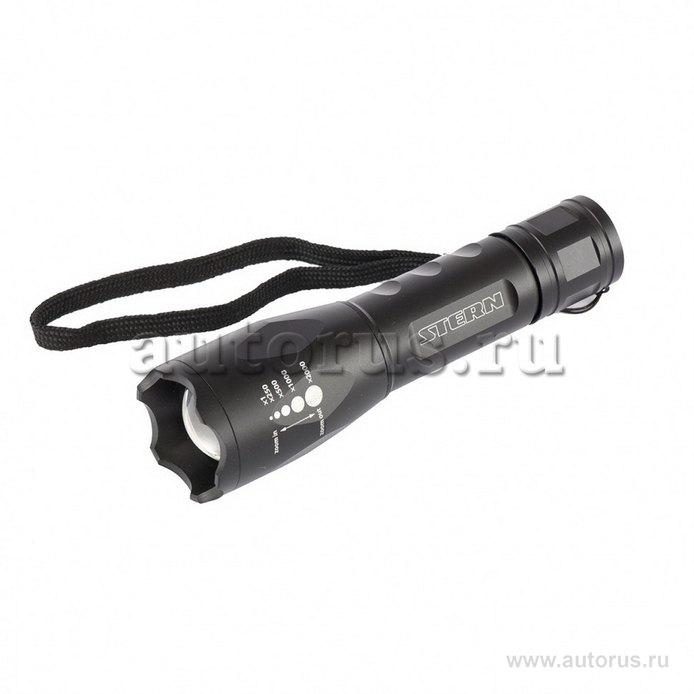 Фонарь, 3 W CREE Led 3 W, зум, 3 режима 100 %-50 %-строб, ремешок, 160 Лм, 200 м, 3 х ААА Stern 9058 STERN 90581