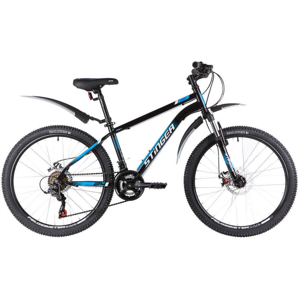 Велосипед 24 подростковый STINGER Caiman D (2020) количество скоростей 18 рама сталь 14 черный
