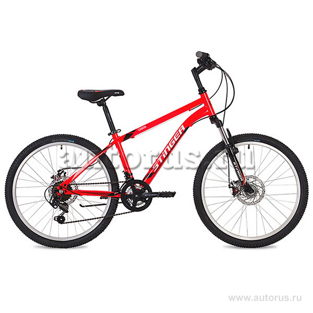 Велосипед 24 подростковый STINGER Caiman D (2019) количество скоростей 18 рама сталь 14 красный