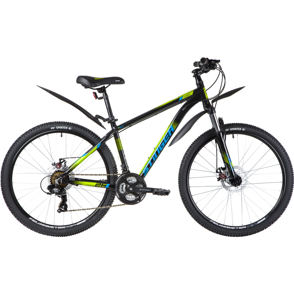 Велосипед 26 горный STINGER Element Evo (2020) количество скоростей 21 рама алюминий 16 черный