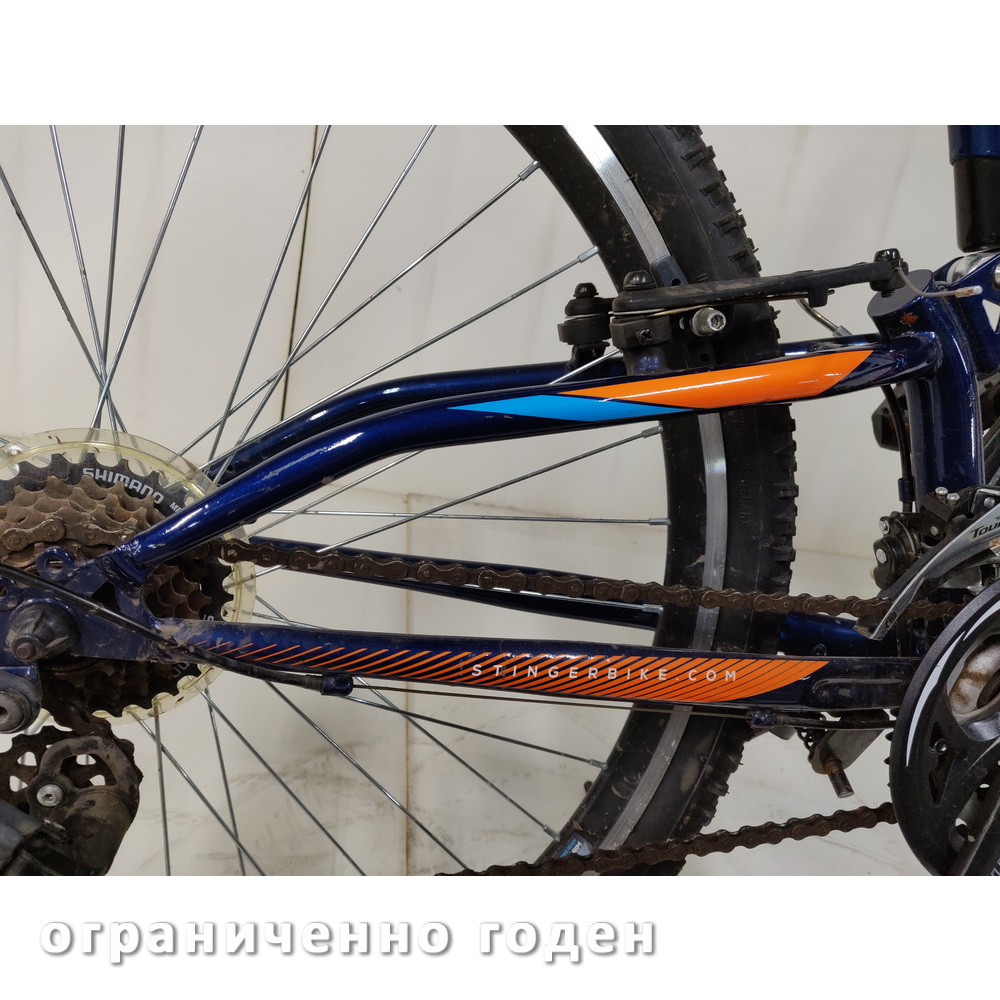 Велосипед 26 горный STINGER Highlander 200V (2017) количество скоростей 21 рама сталь 16 синий Ограниченно годен