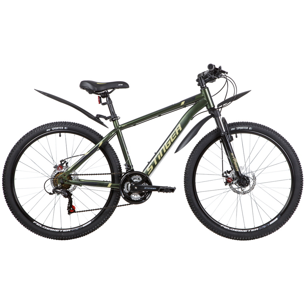 Велосипед 26 горный STINGER Caiman D (2020) количество скоростей 18 рама сталь 16 зеленый