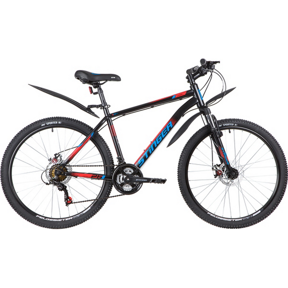 Велосипед 26 горный STINGER Caiman D (2020) количество скоростей 18 рама сталь 18 черный