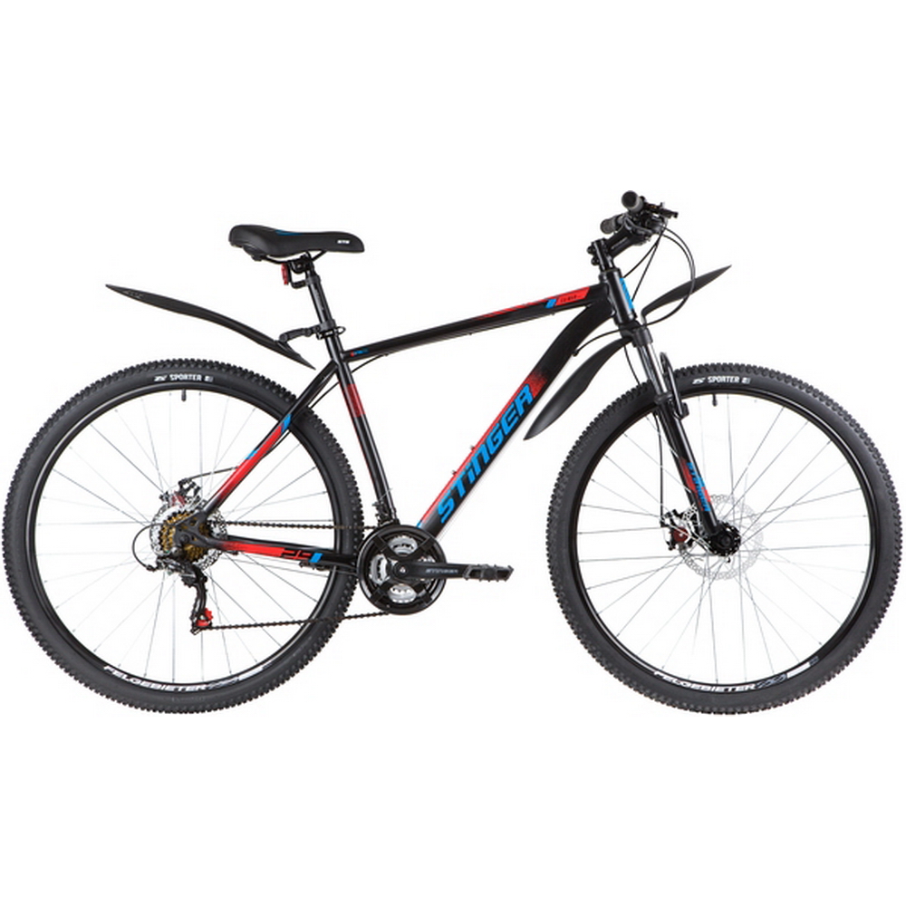 Велосипед 29 горный STINGER Caiman D (2020) количество скоростей 18 рама сталь 20 черный