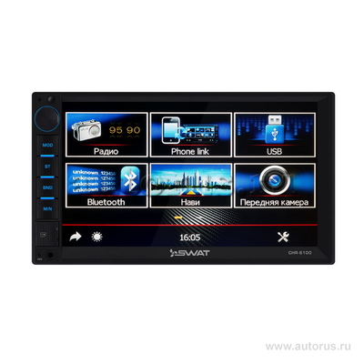 Автомагнитола CD,MP3 SWAT CHR-6100,монитор 7", 2DIN, мультимедиа с навигацией