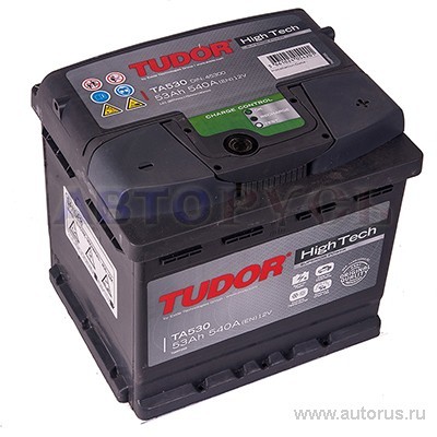 Аккумулятор TUDOR High-Tech 53 А/ч обратная R+ EN 540A 207x175x190 TA530 TA530