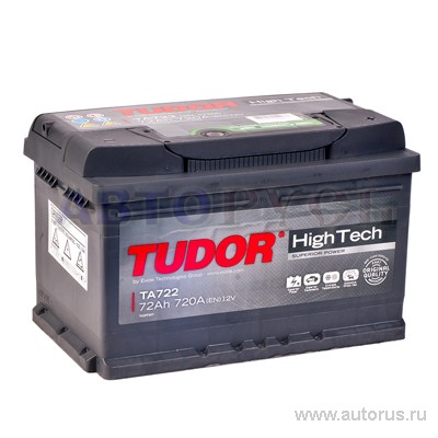 Аккумулятор TUDOR High-Tech 72 А/ч обратная R+ EN 720A 278x175x175 TA722 TA722