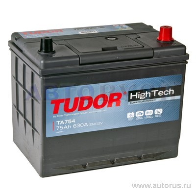 Аккумулятор TUDOR High-Tech 75 А/ч обратная R+ EN 630A 270x173x222 TA754 TA754