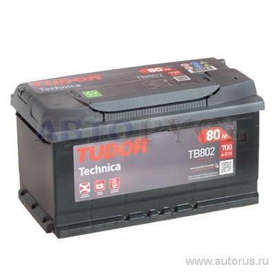 Аккумулятор TUDOR Technica 80 А/ч обратная R+ EN 700A 315x175x175 TB802 TB802