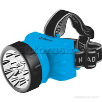 Фонарь налобный аккумуляторный 220В, голубой, 12LED, 2 режима, пластик, бокс Ultraflash LED5361