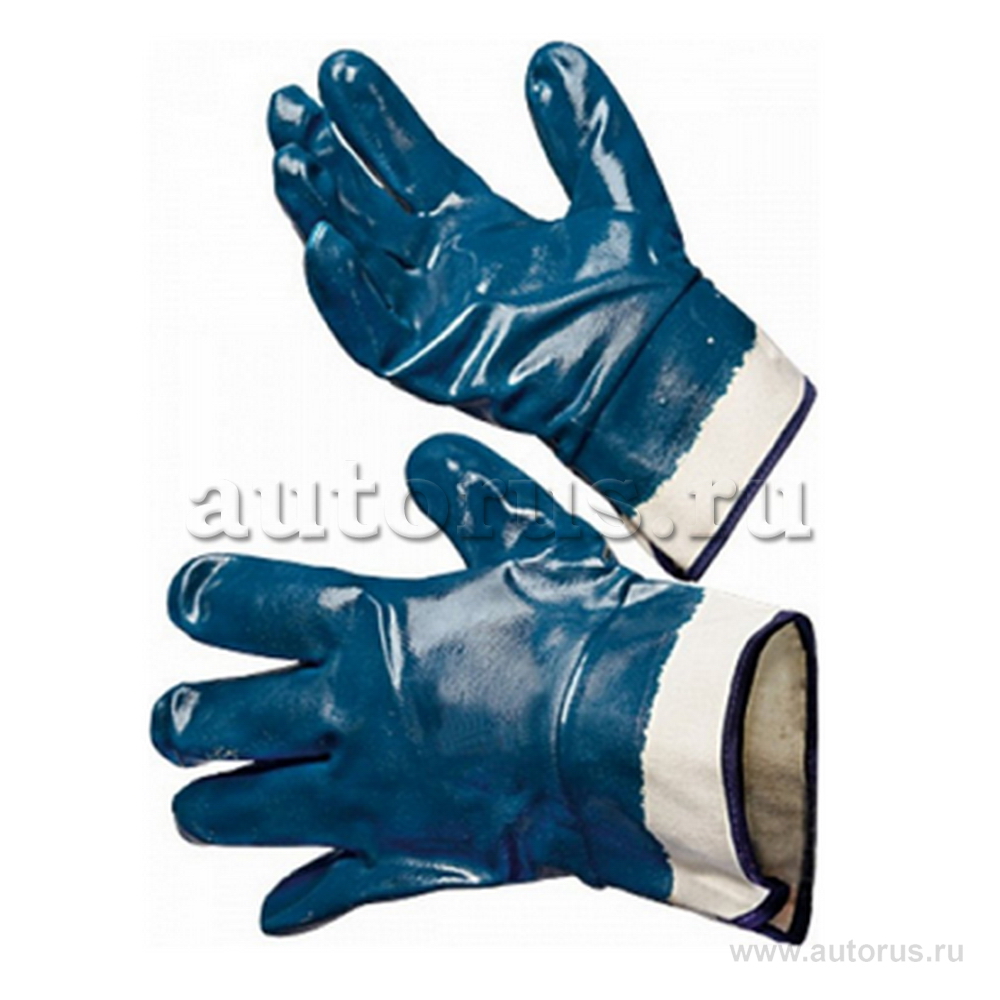 Перчатки хозяйственные с защитной манжетой.Обливные на 3/4, искусственный каучук (Маслостойкие) UNITRAUM UN-KSN110-9